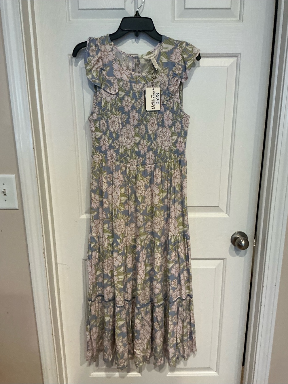 Matilda Jane Floral Ruffled Maxi Dress - Blue, Pink & Green